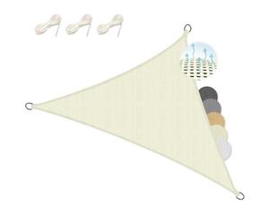 Sol Royal Voile d'Ombrage Triangulaire 8x8x8 m HDPE SolVision HS9 - Toile Ombrage Tissue Respirant & UV Protection Solaire Balcon, Piscine - Voile Jardin Terrasse Patio 800x800x800 cm Beige