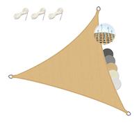 Sol Royal Voile d'Ombrage Triangulaire 3x3x3 m HDPE SolVision HS9 - Toile Ombrage Tissue Respirant & UV Protection Solaire Balcon, Piscine - Voile Jardin Terrasse Patio 300x300x300 cm Sable
