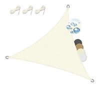 Sol Royal Voile d'Ombrage Triangulaire 3x3x3m Imperméable PES SolVision PS9 - Toile Protection Solaire et UV pour Pergola avec Fixation - Brise Vue Creme pour Patio, Terrasse, Balcon & Jardin