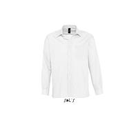 Sol’S Baltimore - Chemise pour Hommes en Popeline - Coupe Classique - Manches Longues - Business - Corporate 4XL - Blanc - S