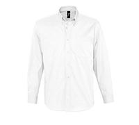 Sol’S Bel Air - Chemise Homme à Manches Longues - 100% Coton émérisé pour Un Toucher Doux et agréable - Blanc - L
