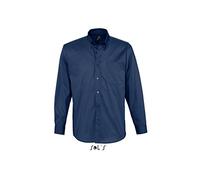 Sol’S Bel Air - Chemise Homme à Manches Longues - 100% Coton émérisé pour Un Toucher Doux et agréable - French Marine - 3XL