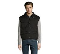 Sol’S Equinox Pro - Bodywarmer Professionnel - Matelassé - Multipoches - Col Montant à Boutons Pression - Noir - M