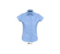 Sol’S Excess - Chemise Femme à Manches Courtes - Confortable avec Son Tissu en Stretch et Easycare - Ciel Vif - XXL