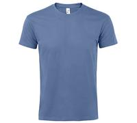 Sol’S Imperial - Tee-Shirt Homme Manches Courtes à col Rond - 100% Coton épais - Bleu - L