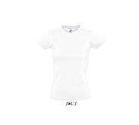 Sol’S Imperial Women - Tee-Shirt Femme Manches Courtes à col Rond - 100% Coton épais - Blanc - XL