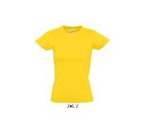 Sol’S Imperial Women - Tee-Shirt Femme Manches Courtes à col Rond - 100% Coton épais - Jaune - L