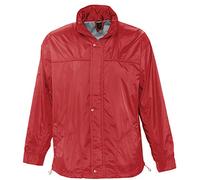 Sol's Coupe-vent Mistral - Classique mixte, nylon déperlant, zip et boutons-pression - Rouge XXL
