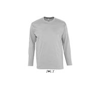Sol’S Monarch - Tee-Shirt Homme à Manches Longues - col Rond - 100% Coton - Gris Chiné - M