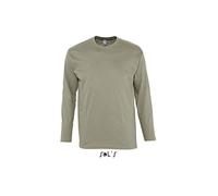 Sol’S Monarch - Tee-Shirt Homme à Manches Longues - col Rond - 100% Coton - Kaki - M