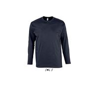 Sol’S Monarch - Tee-Shirt Homme à Manches Longues - col Rond - 100% Coton - Marine - S