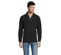 Sol’S Ness - Sweat Shirt Polaire Homme - Col Montant à Zip - Tissu avec Finition Anti-bouloche - Noir - L