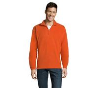 Sol’S Ness - Sweat Shirt Polaire Homme - Col Montant à Zip - Tissu avec Finition Anti-bouloche - Orange - L