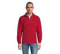 Sol’S Ness - Sweat Shirt Polaire Homme - Col Montant à Zip - Tissu avec Finition Anti-bouloche - Rouge - M