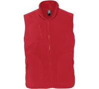 Sol’S Norway - Gilet Polaire Mixte sans Manche - Col Montant doublé - Anti-bouloche - Rouge - M