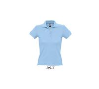 Sol’S People - Polo Femme en Maille piquée - 100% Coton - Ciel Piqué - M