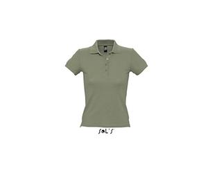 Sol’S People - Polo Femme en Maille piquée - 100% Coton - Kaki - L