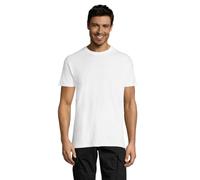 Sol’S Regent - Tee-Shirt Homme Manches Courtes à col Rond - 100% Coton Semi-peigné - Blanc - S