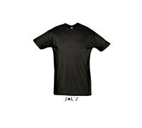 Sol’S Regent - Tee-Shirt Homme Manches Courtes à col Rond - 100% Coton Semi-peigné - Noir Profond - 3XL