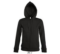 Sol’S Seven - Sweat Shirt Femme à Capuche doublée - Vest à Ouverture zippée et dissimulée - Noir - L
