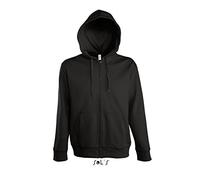 Sol’S Seven - Sweat Shirt Homme à Capuche doublée - Vest à Ouverture zippée et dissimulée - Noir - XL
