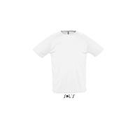 Sol’S Sporty - Tee Shirt Sport Homme - Manches Courtes raglantes - Technologie Dry fit - Anti-Transpirant - Blanc - S