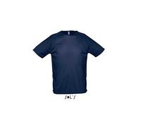 Sol’S Sporty - Tee Shirt Sport Homme - Manches Courtes raglantes - Technologie Dry fit - Anti-Transpirant - French Marine - XL