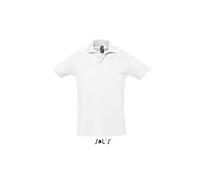 Sol’S Spring II - Polo Homme à Manches Courtes en Maille piquée - 100% Coton - Blanc - S