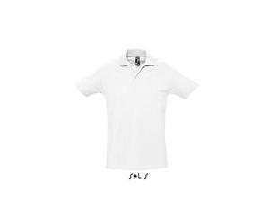 Sol’S Spring II - Polo Homme à Manches Courtes en Maille piquée - 100% Coton - Blanc - XL