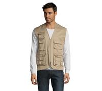 Sol’S Wild - Gilet Reporter Multi-Poches - sans Manches - Fonctionnel pour Les activités Outdoor - Corde - XXL