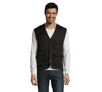 Sol’S Wild - Gilet Reporter Multi-Poches - sans Manches - Fonctionnel pour Les activités Outdoor - Noir - XXL