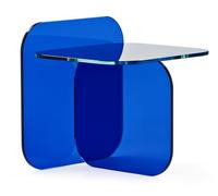 ClassiCon Table d'appoint Sol verre de cristal bleu avec couche intermédiaire de couleur