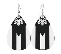 Sol Taino Drapeau Porto Rico Art Boucles D'Oreilles En Cuir Forme De Goutte Élégant Boucles D'Oreilles Pendantes En Forme Vintage Boucle D'Oreille En Simili Cuir Pour Danse Mariage Voyages