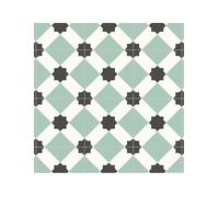 Sol Vinyle Effet carreaux de ciment Vert d'eau - Rouleau de 3m x 3m