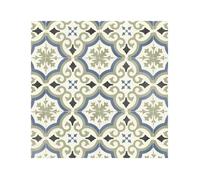 Sol Vinyle Effet carreaux de ciment Vert et bleu - Rouleau de 2m x 2m