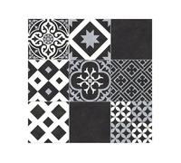 Sol Vinyle effet Carreaux noir et blanc - 2m x 2m