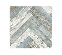 Sol Vinyle effet parquet usé chevron coloré - Rouleau de 3m x 4m