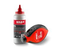 SOLA CLKS Kit de cordes de frappe Rouge - 30 m de ficelle de marquage avec craie rouge 230 g dans un kit pratique - Engrenage 6:1 - Grand boîtier en plastique robuste