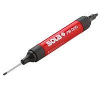 Sola PM DUO - Marqueur de trous perforés et marqueur permanent en un - Noir - Marqueur à trous profonds pour des marquages précis jusqu'à 25 mm de profondeur