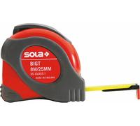 MÃ..tre ruban de pocheBigTL L.8m l.25mm jaune av.touche stop SOLA
