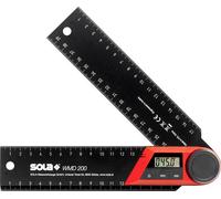 SOLA WMD 200 - Rapporteur numérique - Longueur 200 mm - Équerre avec affichage LCD pour des mesures d'angle précises - Équerre de menuisier numérique - Rapporteur d'angle avec règle pour le travail du