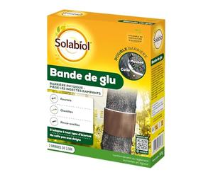 SOLABIOL 2 Bandes de Glu Anti-Insectes - 2,5m par Bande | Barrière Physique - S'adapte à Tous Types d'Écorces - Piège Insectes - Facile à Installer - SOCOL5N