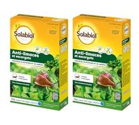 Solabiol Anti-Limaces & Escargots - 2x750g - Granulés - Jusqu’à 394m² - Résistant À La Pluie - Prêt À l'emploi - Utilisable en Agriculture Biologique SOLIMA750NX2