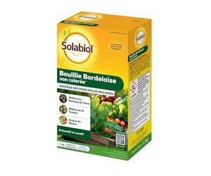 SOLABIOL Bouillie Bordelaise - 1,1Kg - 176L De Solution - Fongicide Polyvalent - Traitement Préventif & Traditionnel - Mildiou Tavelure Cloque Du Pêcher - Non Colorée SOBOU11N