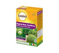 SOLABIOL Engrais Buis - Conifères & Arbustes d'ornement - 2x1,5Kg - Jusqu'à 30 Pieds - Pour Des Arbres & Arbustes Vigoureux - Utilisable En Agriculture Biologique