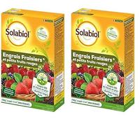 SOLABIOL Engrais Fraisiers & Petits Fruits - 2x750g - Jusqu'à 15m² - Stimulateur De Croissance - Nutrition Longue Durée - Jusqu'à 50% De Fraises En Plus - Utilisable En Agriculture Biologique