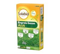 SOLABIOL Engrais Gazon Plus - Granulés - Jusqu'à 375m² - 15Kg | Nutrition Longue Durée - Gazon Dense & Vert - Action Rapide - Utilisable en Agriculture Biologique - SOGAZPLUS15