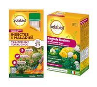SOLABIOL Engrais Rosiers Et Arbustes A Fleurs + Traitement Insectes & Maladies - Favorise La Floraison - Nutrition Longue Durée & Protection Insectes Acariens Maladies SOROSYTORN200