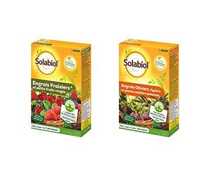 SOLABIOL Engrais Tomates & Légumes Du Soleil & Engrais Fraisiers & Petits Fruits - Nutrition Longue Durée - Stimulateur De Croissance - Utilisable En Agriculture Biologique
