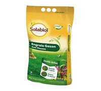 Solabiol SOGAZMOU200 Engrais Gazon Anti Mousse 8 Kg | Double Action : reverdit Le Gazon et élimine la Mousse